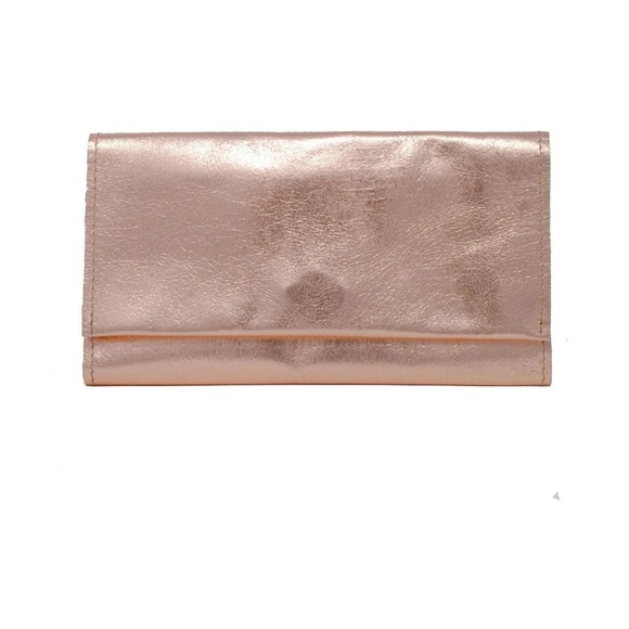 NWOT Able Debre leather wallet in metallic pink - Picture 1 of 8